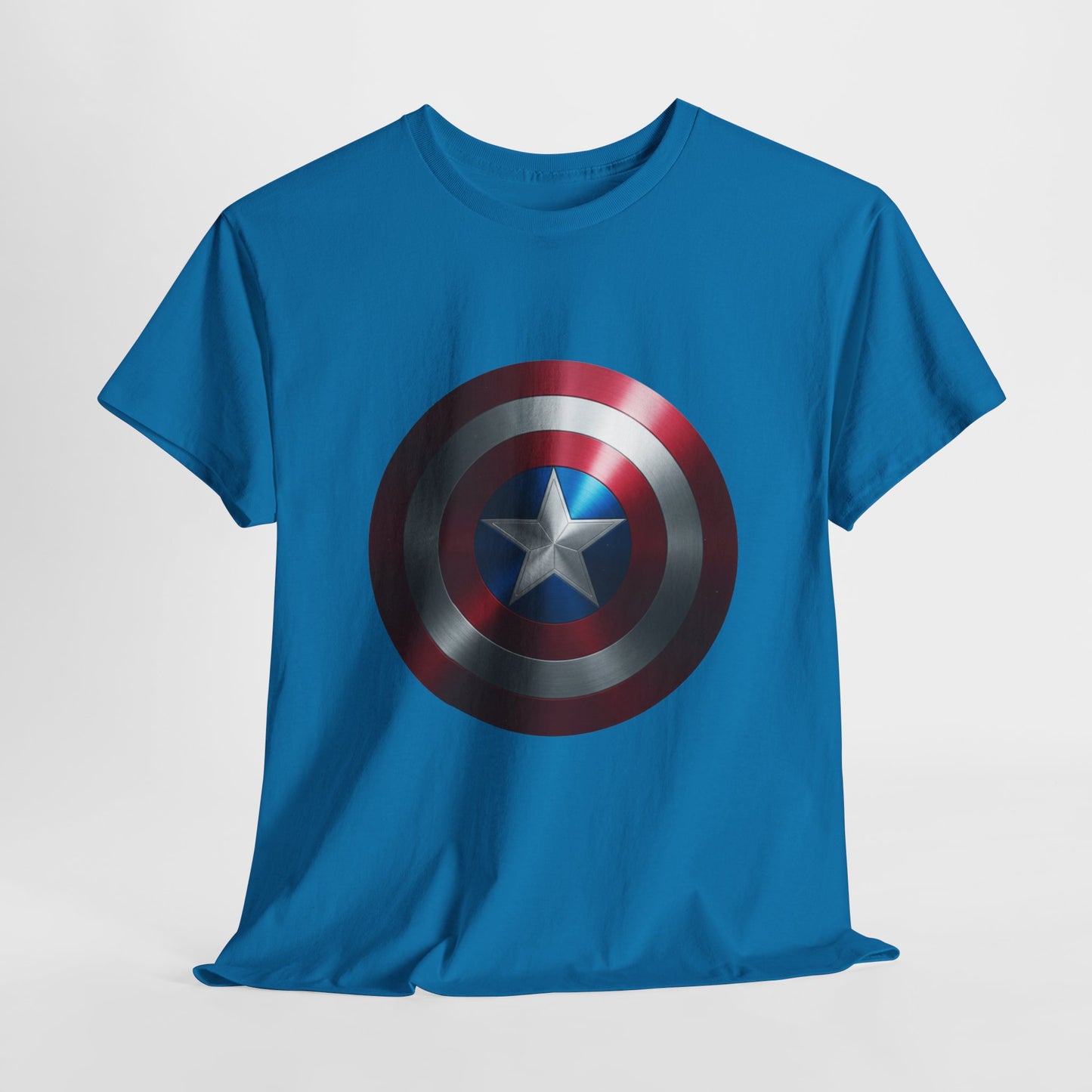 Patriotic Hero Shield Shirt – Star Emblem Graphic Tee – Super Soldier Gift – Comic Inspired Unisex Shirt – Cosplay Convention Top