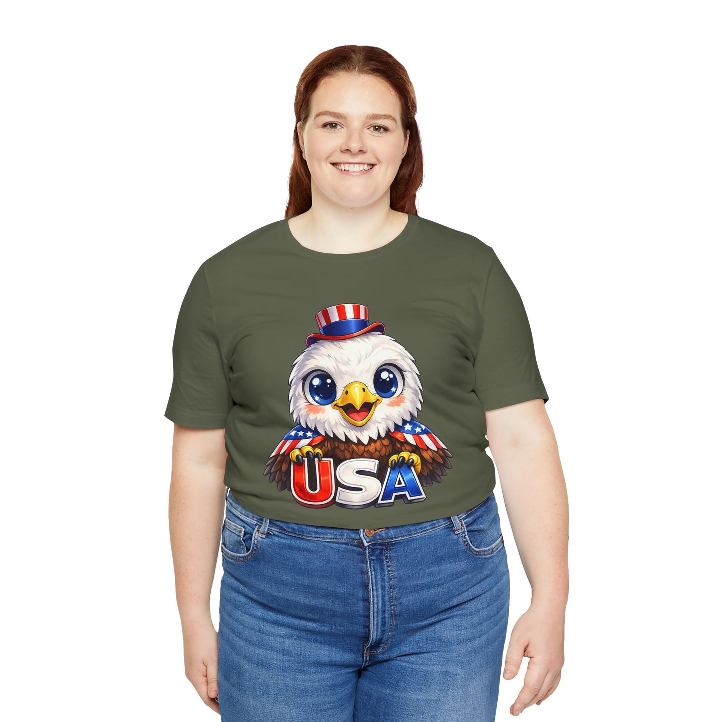 Cute USA Eagle Shirt, Patriotic Eagle T Shirt, Fourth Of July Shirt, American Flag Eagle Tee, Freedom Graphic Shirt, USA Pride Top
