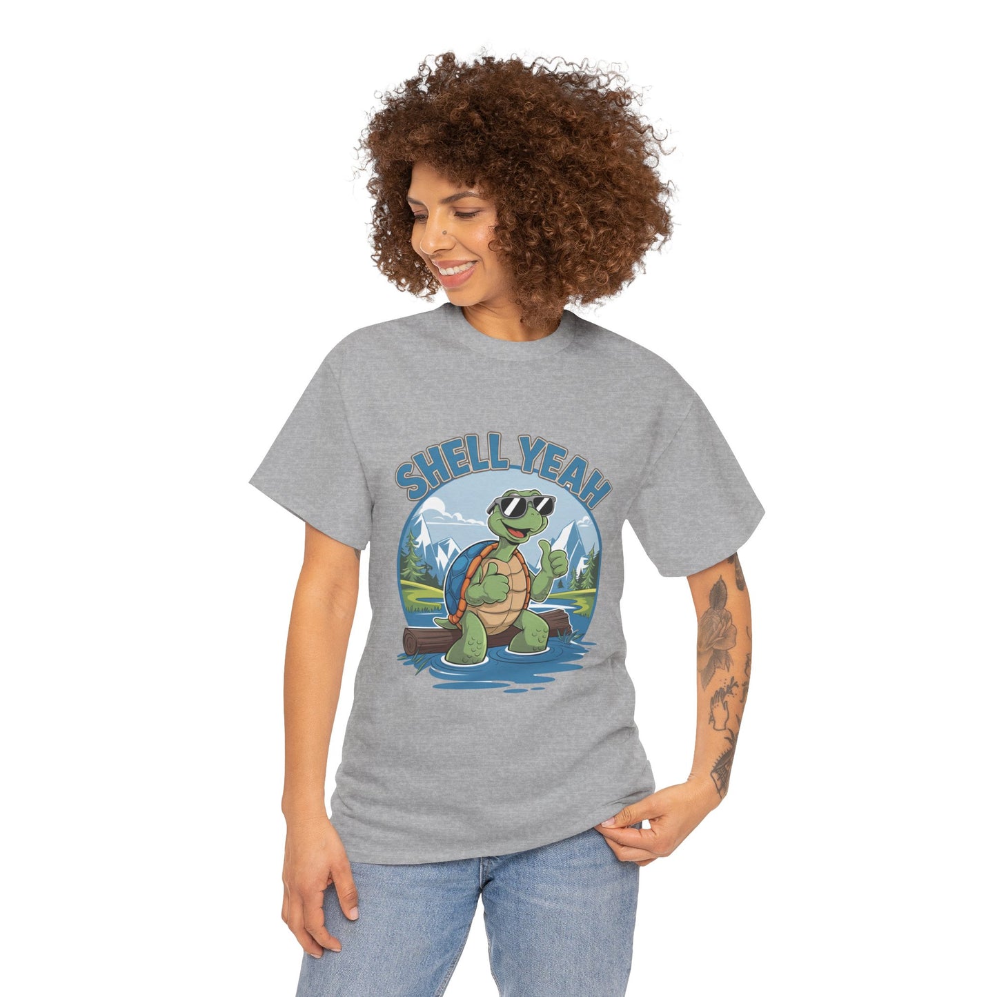 SHELL YEAH Turtle T-Shirt | Funny Cute Turtle Nature Graphic Tee | Handmade Animal Lover Gift | Eco Outdoor Adventure Shirt