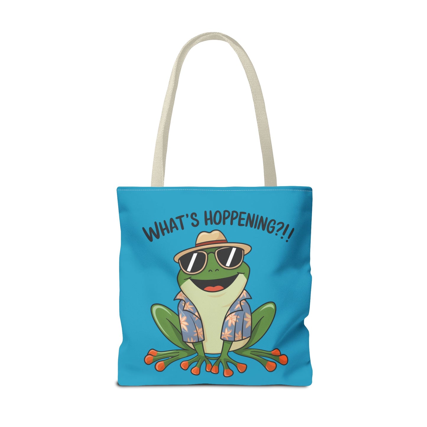 Frog Tote Bag - What's Hoppening Pun Design