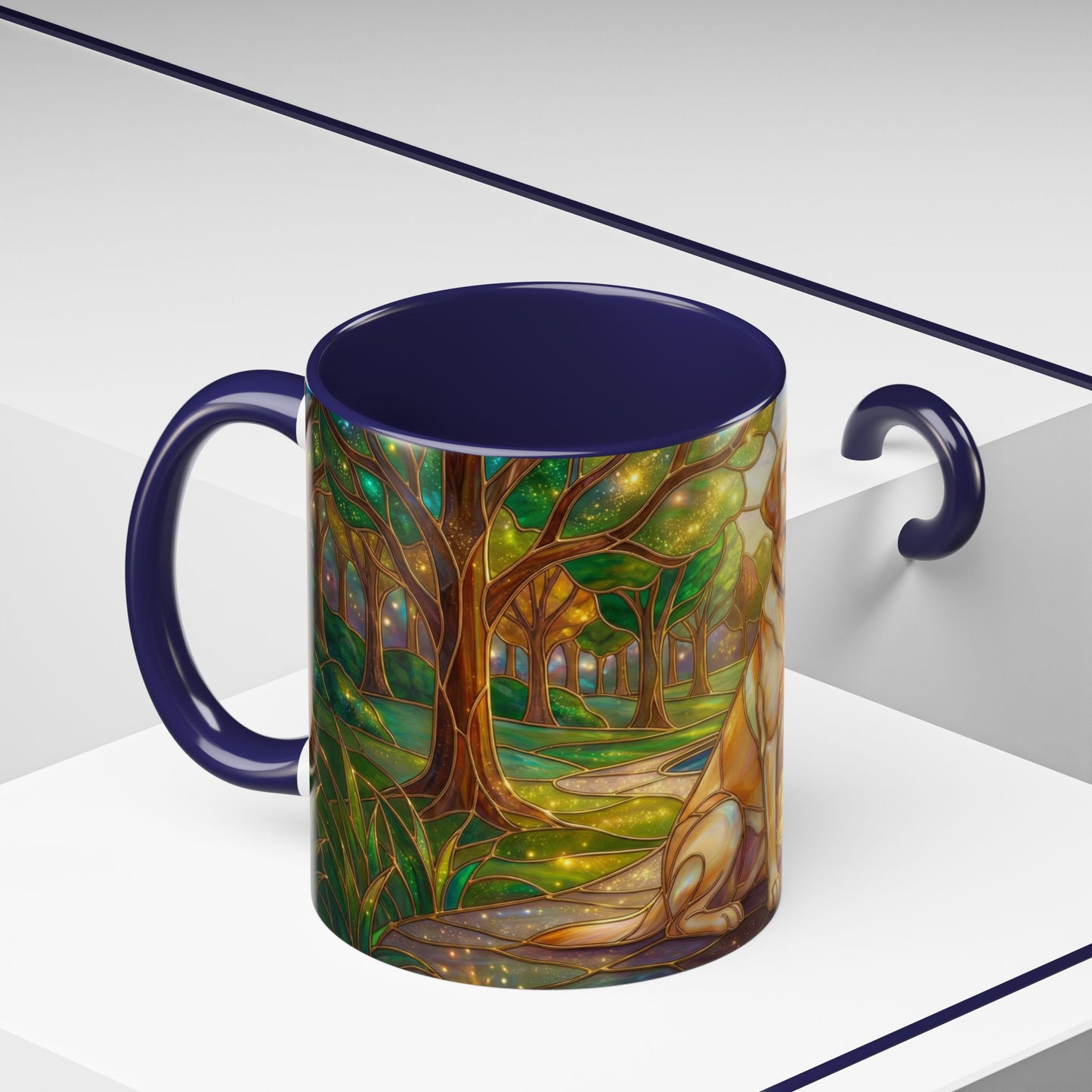 Stained Glass Labrador Mug, Dog Lover Coffee Mug, Labrador Retriever Art Cup, Pet Memorial Gift, Colorful Dog Mug, Nature Art Mug