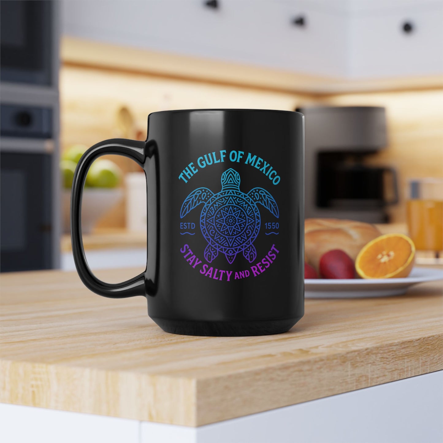 Gulf of Mexico Sea Turtle Mug - Stay Salty and Resist - Ocean Conservation Gift - Coastal Pride Coffee Cup - Nautical Vibes