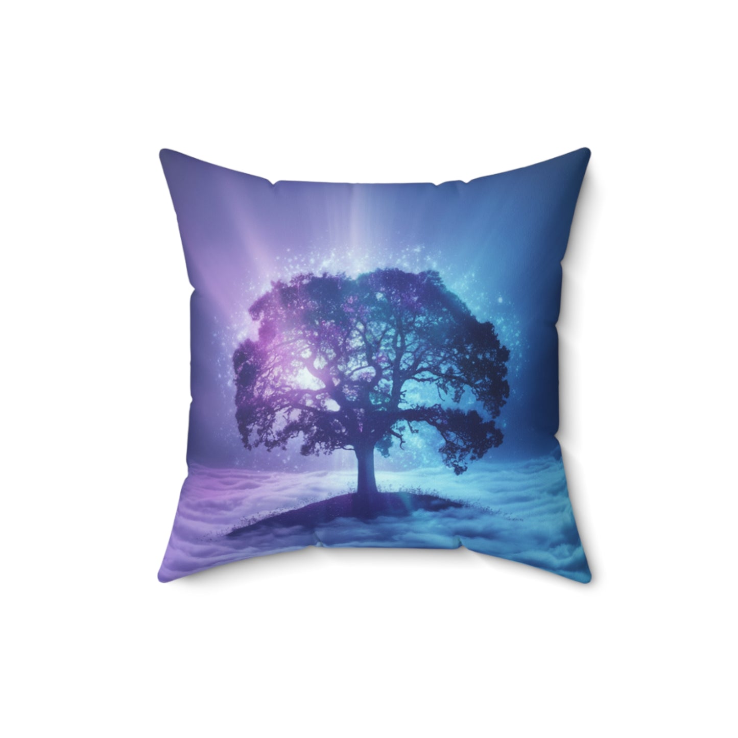 Square Pillow Dreamy Tree in Clouds