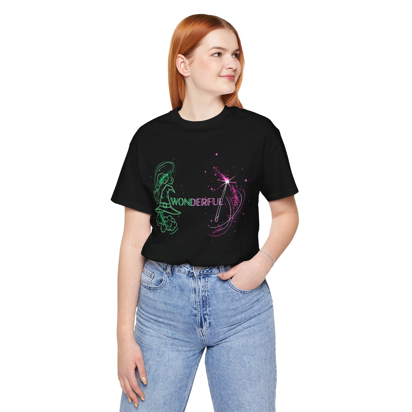 Wonderful Broadway Inspired T-Shirt, Magical Theater Graphic Tee, Green And Pink Sparkle Design, Unisex Gift For Musical Fans And Performers