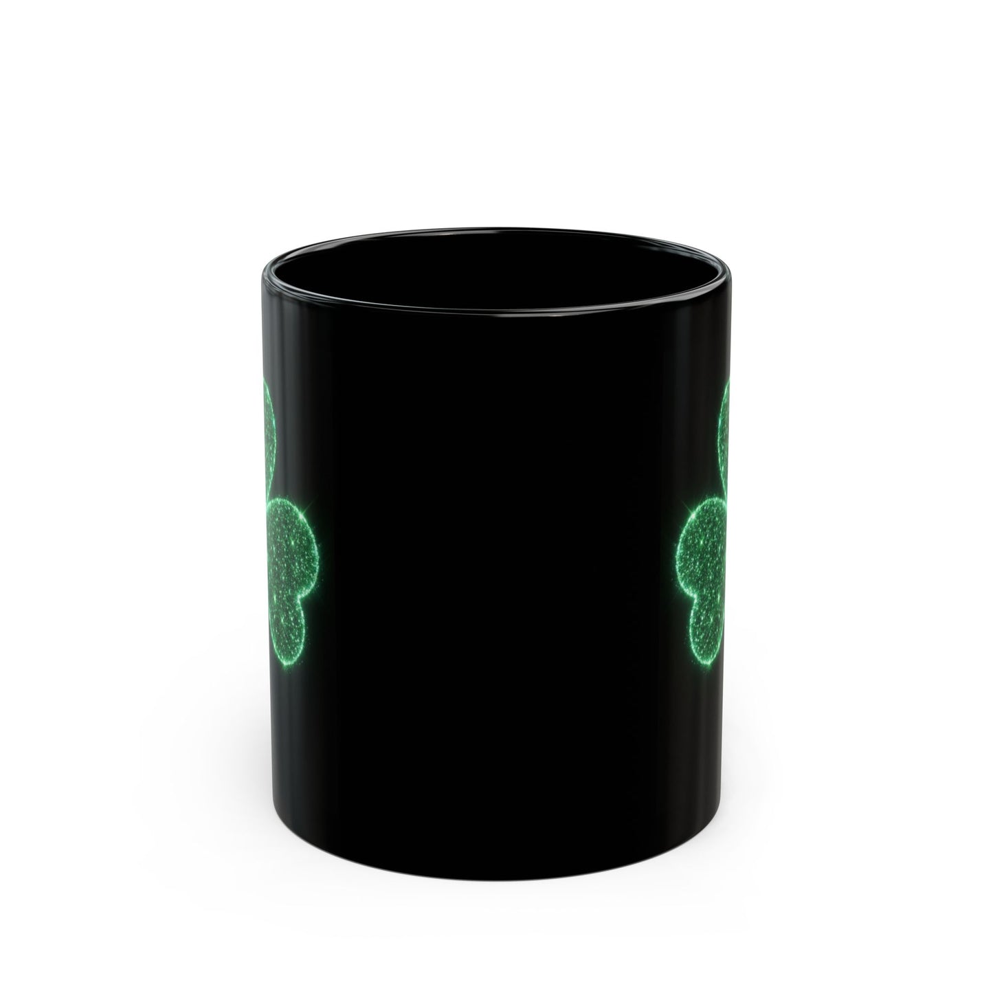 Glowing Shamrock Mug, St Patricks Day Gift, Lucky Green Clover Coffee Cup, Emerald Glitter Aesthetic, Irish Pride Mug, Magic Luck Tea Cup