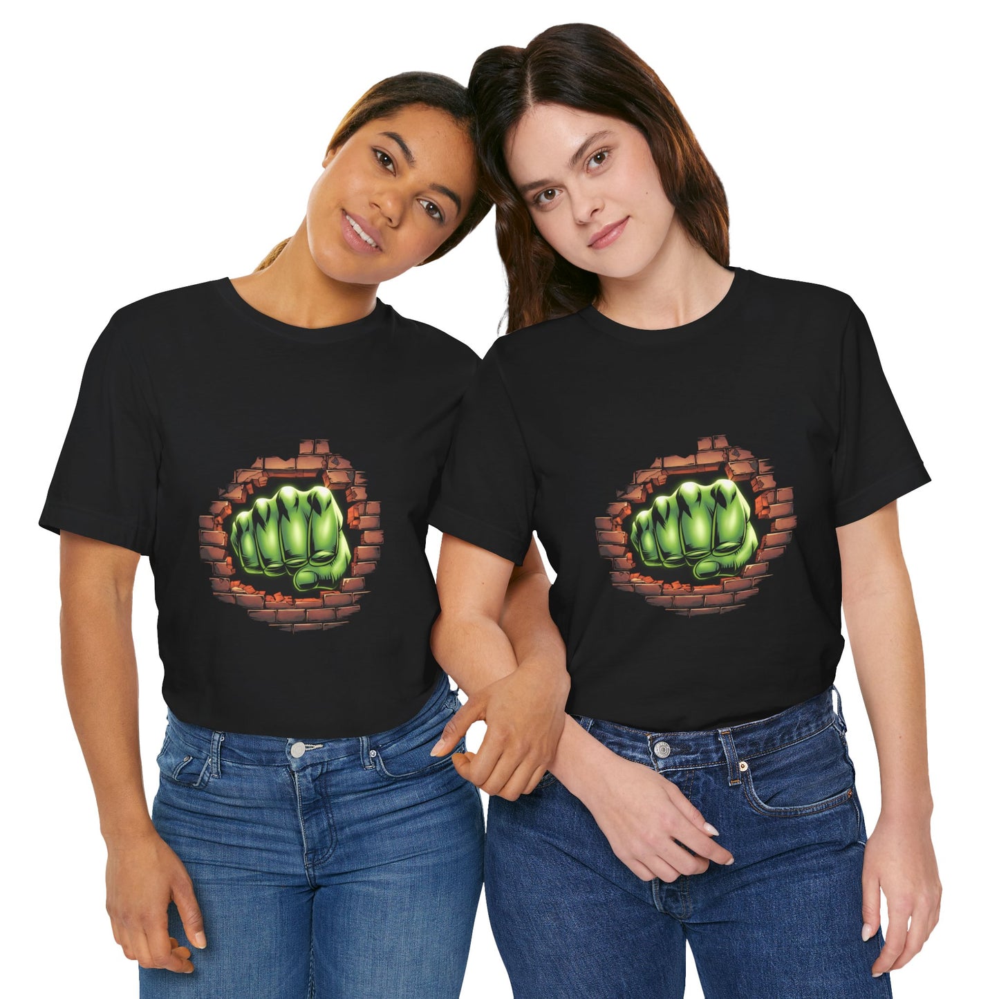 Green Hero Fist Graphic Tee – Superhero Shirt, Comic Pop Art, Gamer Gift, Y2K Dopamine Aesthetic, Funny Nerd Fashion, Unisex T‑shirt