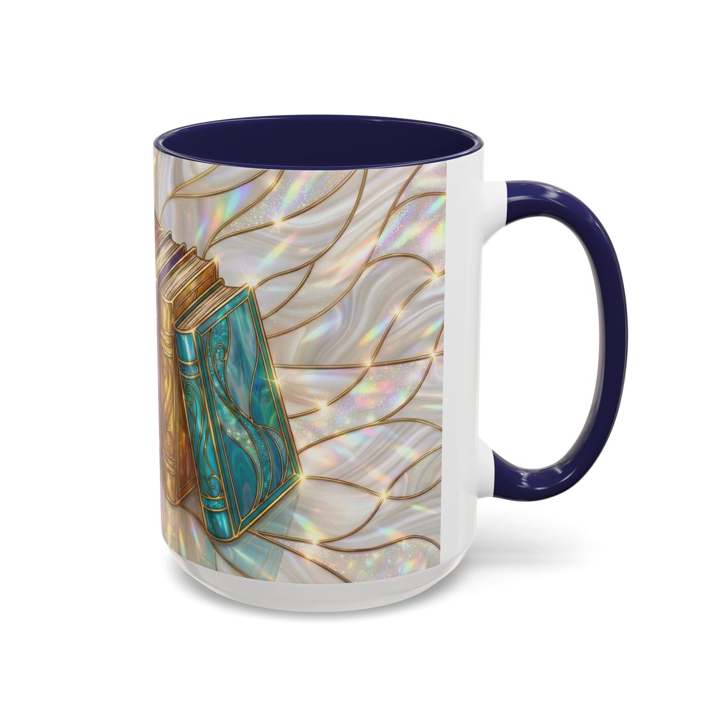 Book Lover Coffee Mug, Stained Glass Books Mug, Reading Gift For Bookworms, Library Aesthetic Mug, Booktok Mug, Ceramic Coffee Cup
