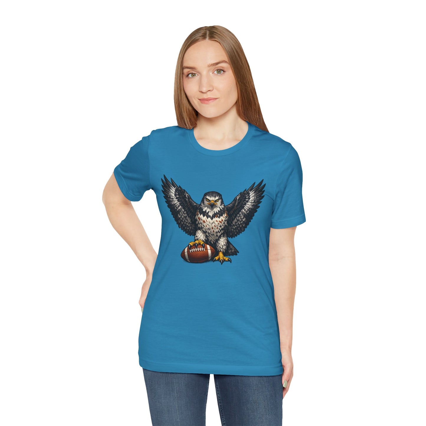 Hawk Football Shirt, Hawk Holding Football T Shirt, Hawk Mascot Tee, Football Bird Of Prey Shirt, Game Day Sports Tee, Hawk Fan Gift