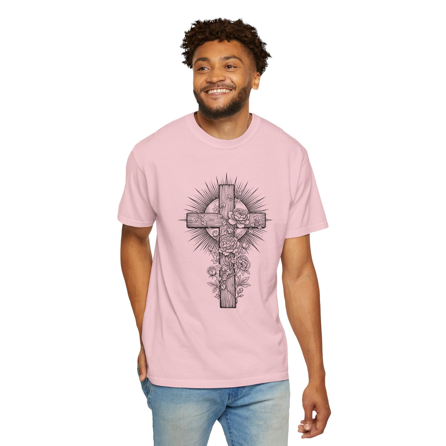Christian Floral Cross Shirt, Boho Faith T-Shirt, Religious Botanical Tee, Wildflower Jesus Shirt, Easter Apparel, Christian Gifts