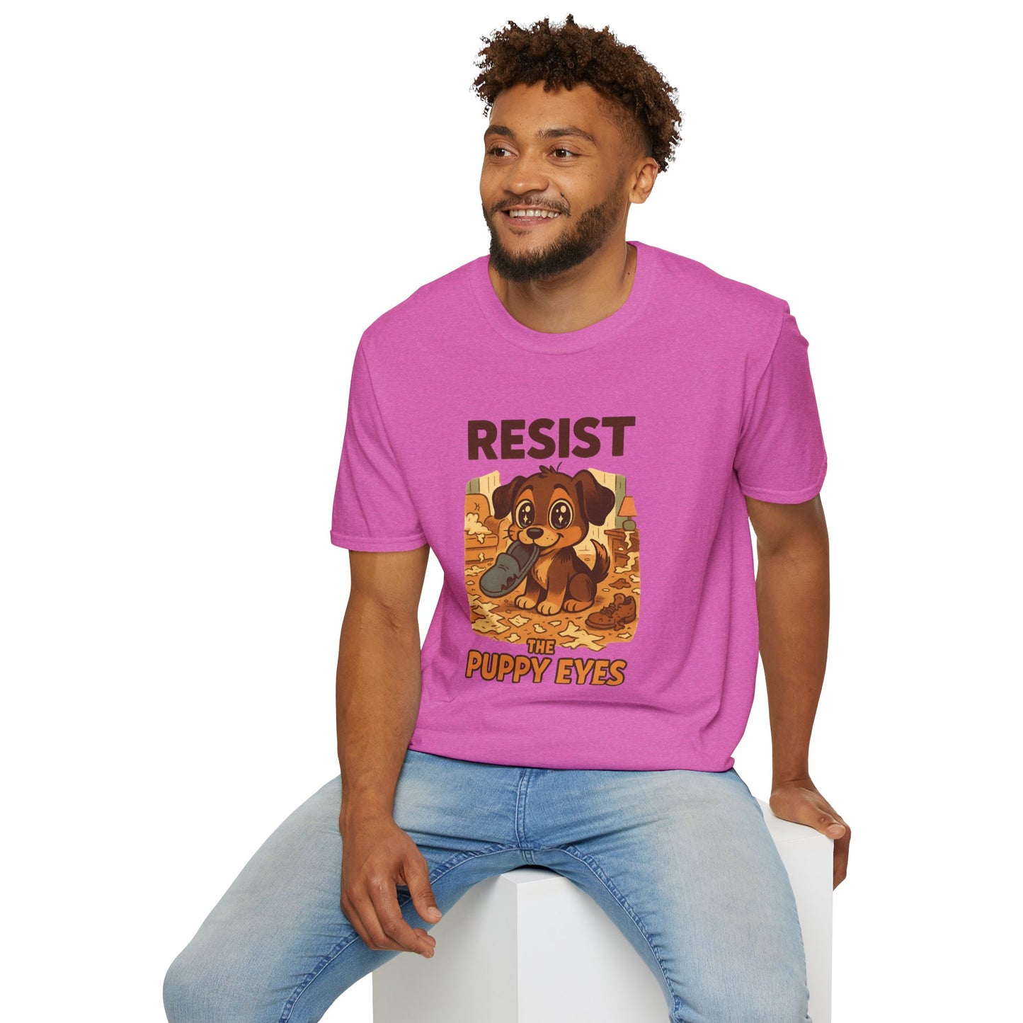 Resist the Puppy Eyes Dog Tee - Cute Puppy Eyes Graphic T-Shirt for Dog Lovers, Funny Pet Gift Shirt, Unisex Animal Lover Tee