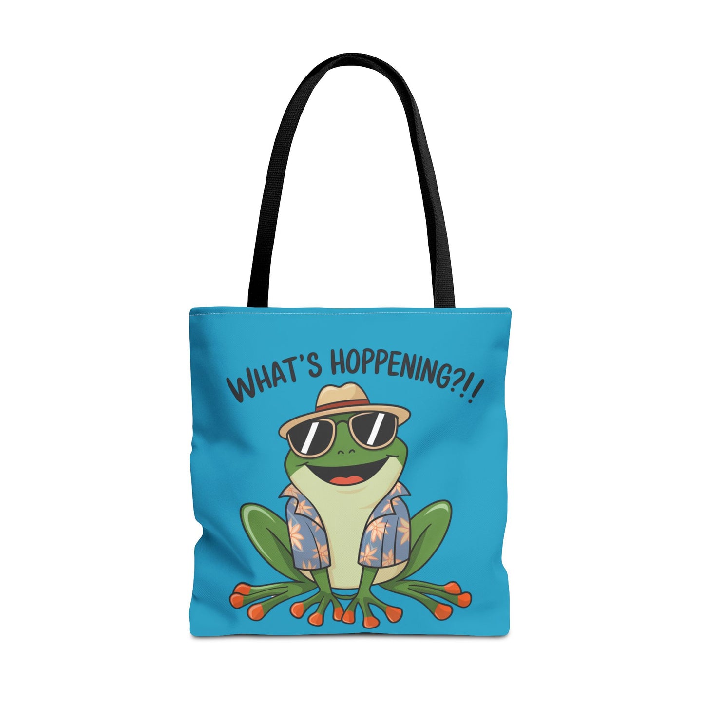 Frog Tote Bag - What's Hoppening Pun Design