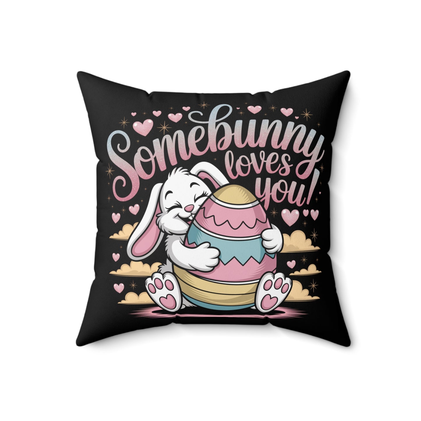 Easter Bunny Square Pillow Easter Decor Easter Pillow