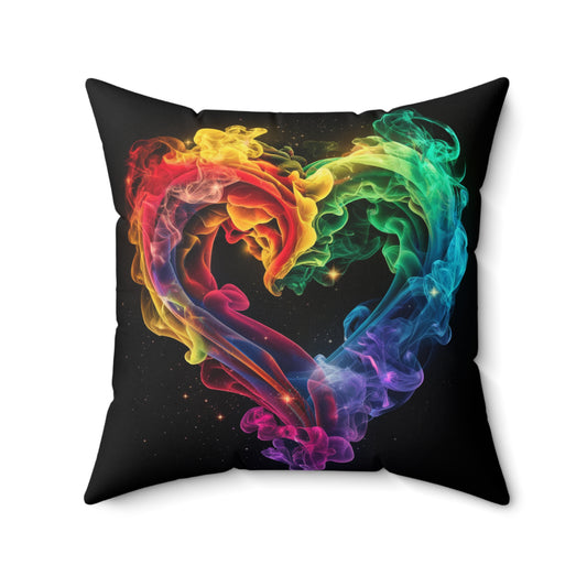 Colorful Smoke Heart Pillow