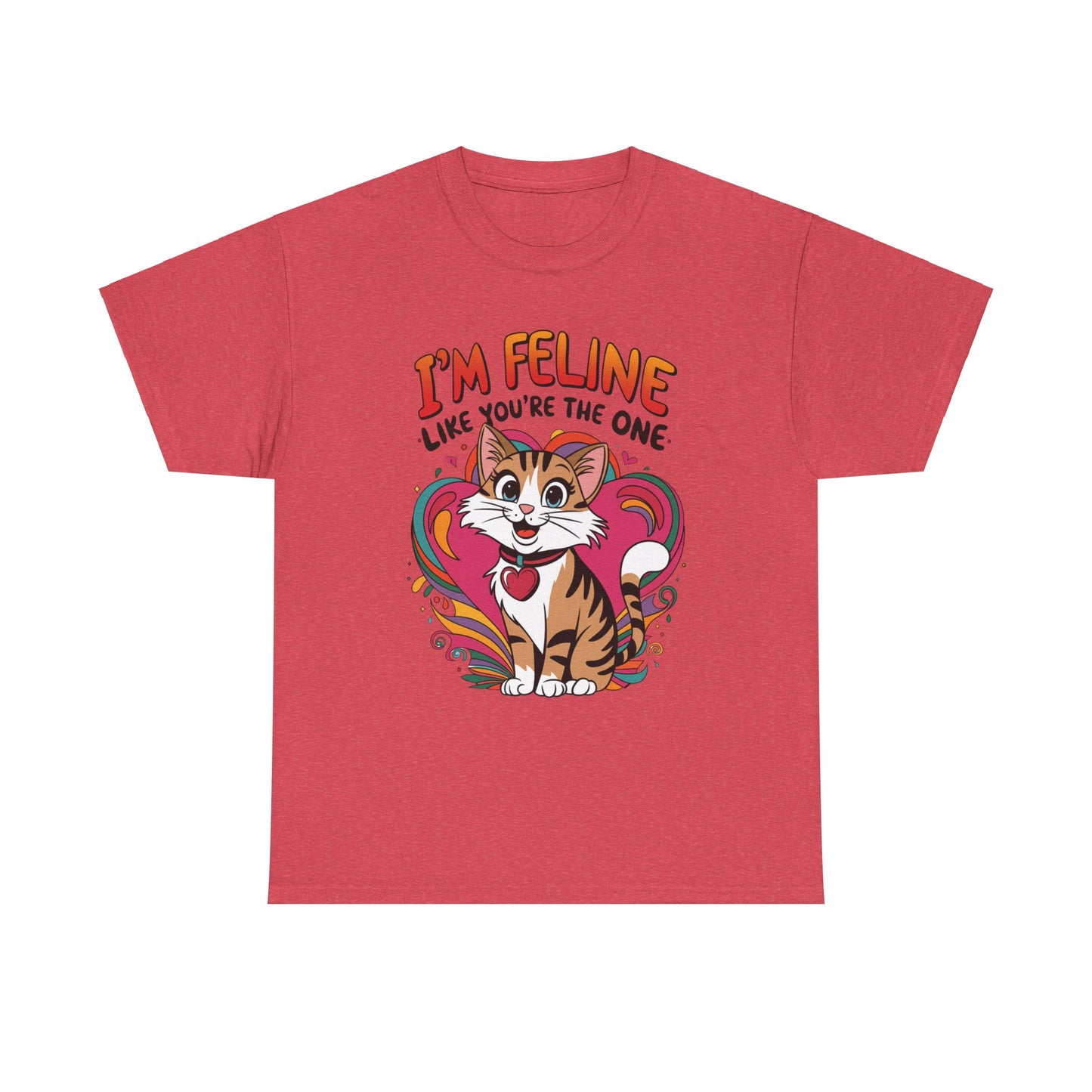 Valentines Cat Tee - Unisex Heavy Cotton