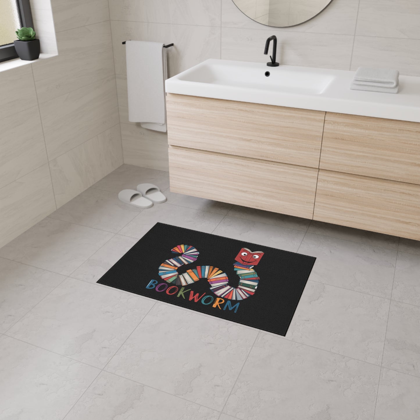 Floor Mat - Bookworm Design