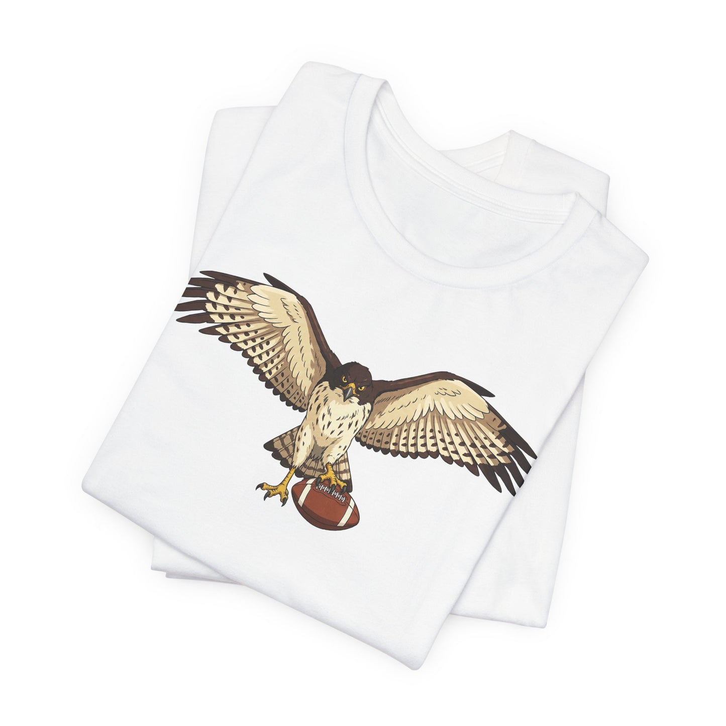 Hawk Football Shirt, Hawk Holding Football T Shirt, Football Mascot Tee, Bird Of Prey Shirt, Sports Fan Gift, Game Day Hawk Tee