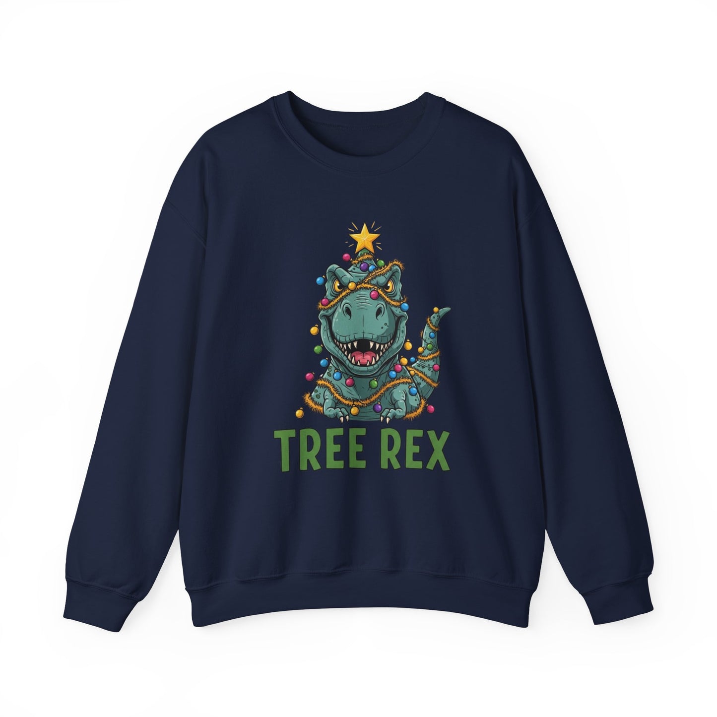 Tree Rex Christmas Sweatshirt, Funny Dinosaur Holiday Sweater, Cute T-Rex Christmas Crewneck, Festive Unisex Gift For Friends And Family