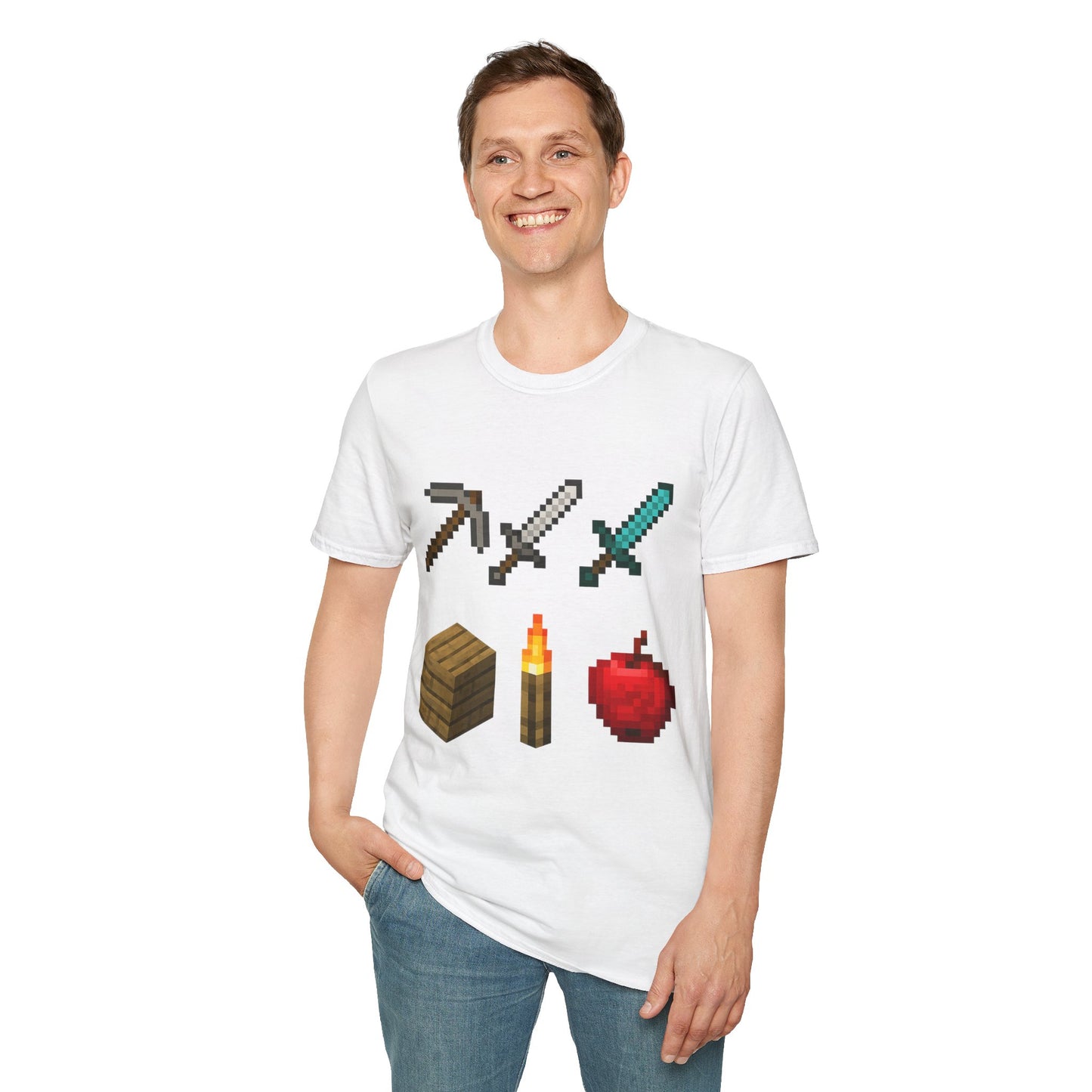 Pixel Tools & Items T-Shirt | Retro Pixel Art Gaming Tee, 8-Bit Gamer Shirt, Pixel Weapons & Supplies Top, Video Game Lover Gift Unisex