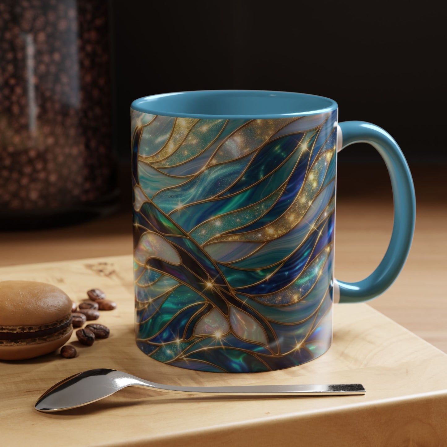 Orca Coffee Mug, Killer Whale Mug, Stained Glass Orca Art Mug, Ocean Animal Coffee Cup, Marine Life Gift, 11oz 15oz Ceramic Mug