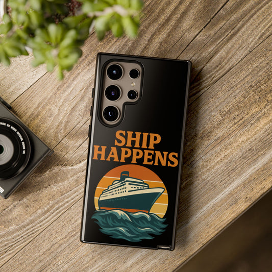 Samsung Case - Ship Happens Sunset Cruise Ship Nautical Phone Case Travel Accessory Gift for Travel Lovers Cruise Case