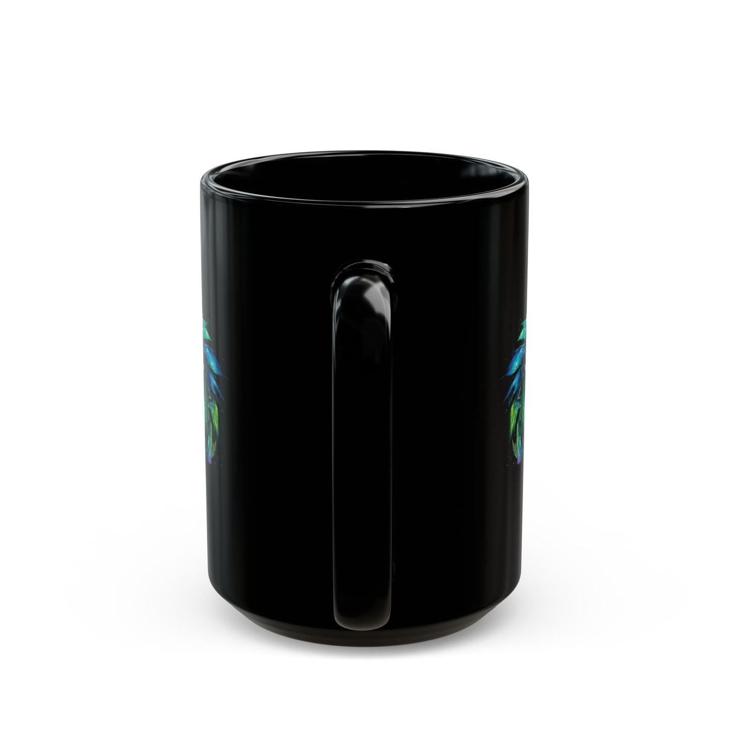 Mystical Rainbow Dragon Coffee Mug - Black Ceramic 11oz/15oz Fantasy Fire-Breathing Dragon Gift for RPG and Fantasy Lovers
