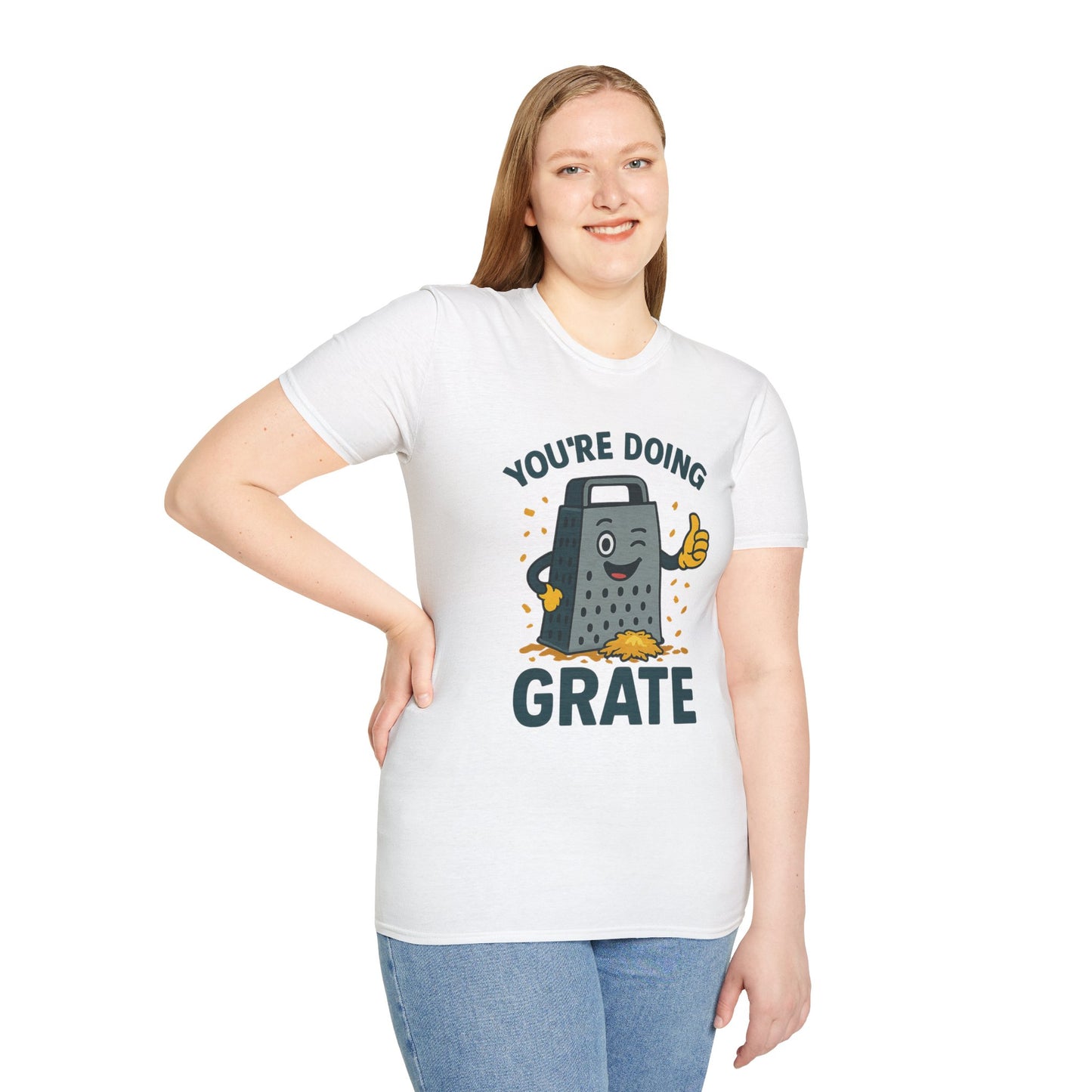 You’re Doing Grate Funny Cheese Grater Pun T-Shirt | Cute Kitchen Humor Graphic Tee | Encouragement Gift for Food & Pun Lovers