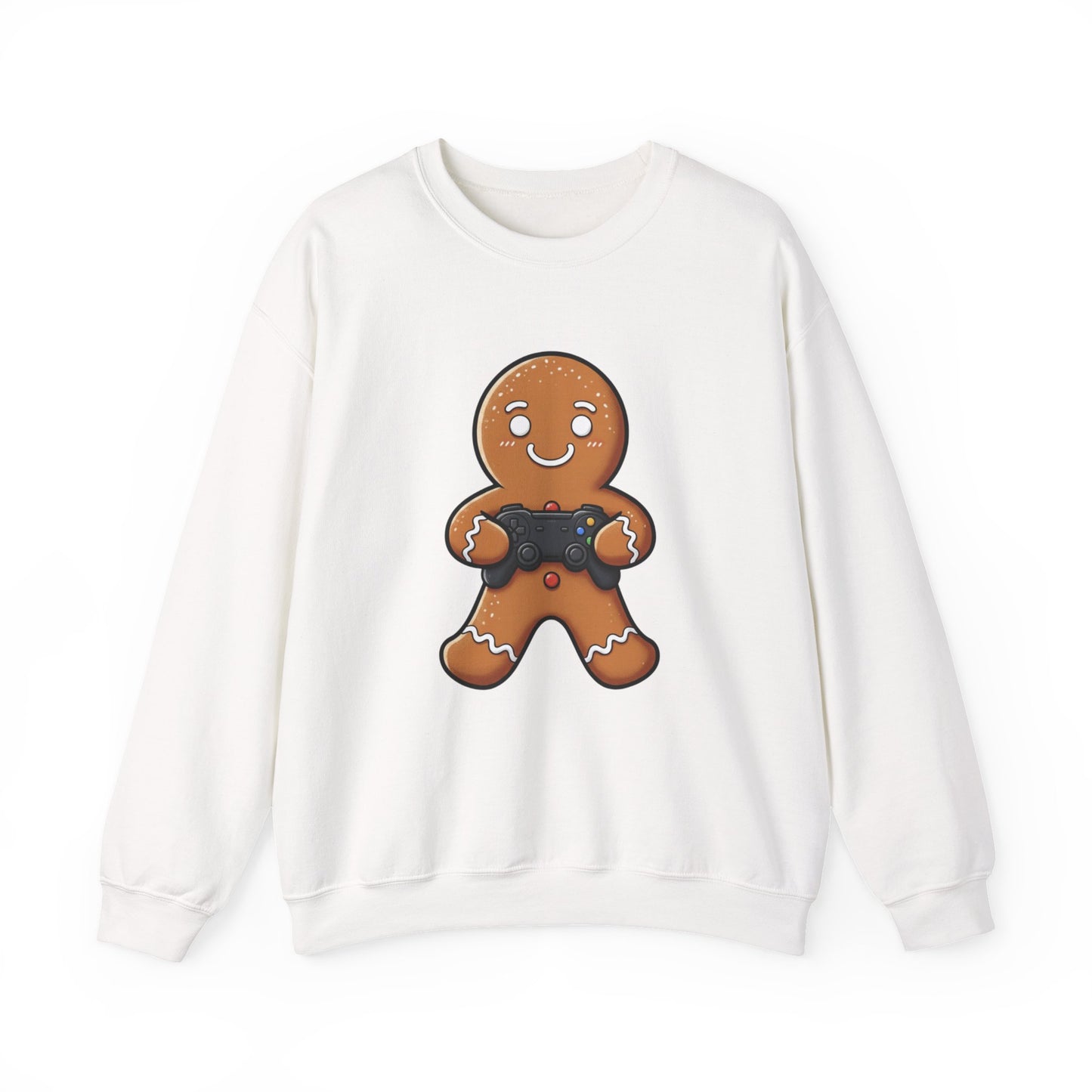 Gamer Gingerbread Sweatshirt | Funny Christmas Sweater | Cute Holiday Crewneck for Gamers | Cozy Unisex Winter Gift