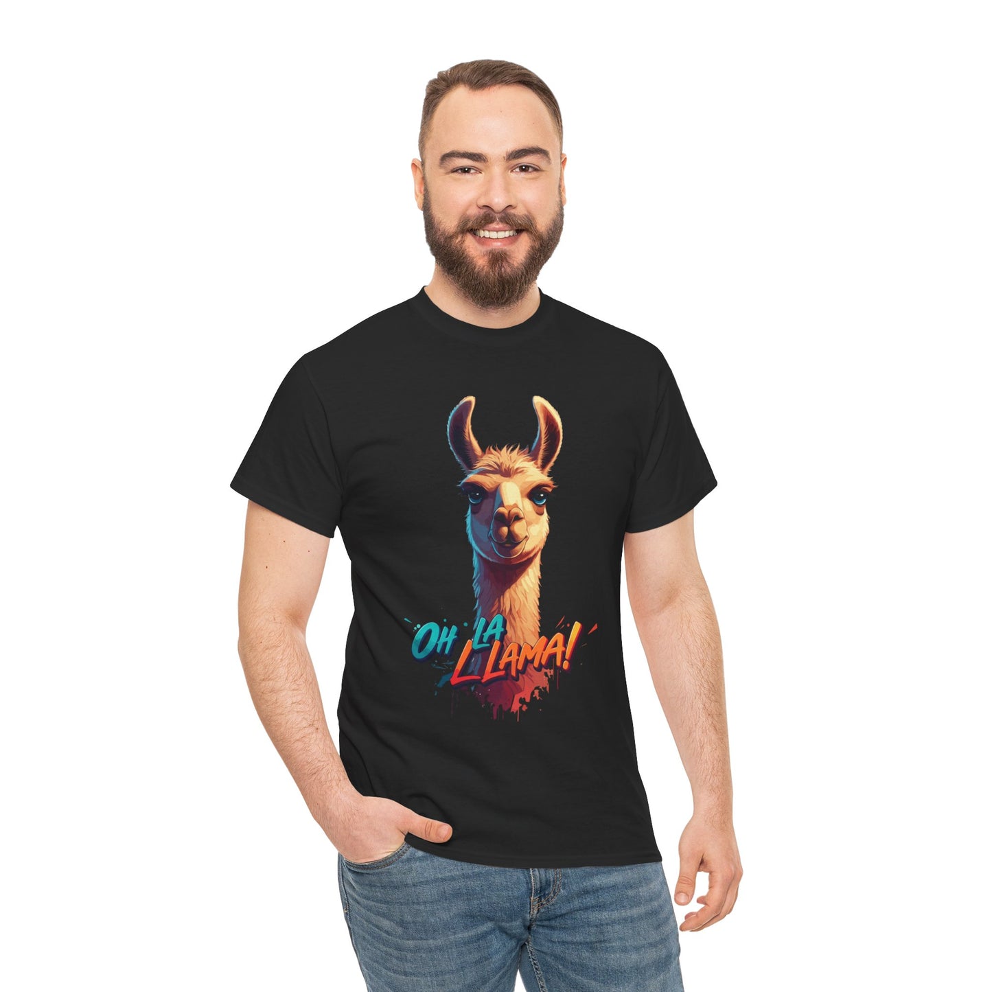 Oh la Llama Graphic Tee | Fun Llama T-Shirt, Cute Animal Lover Shirt, Llama Lover Gift, Quirky Party Tee, Trending Llama Fashion