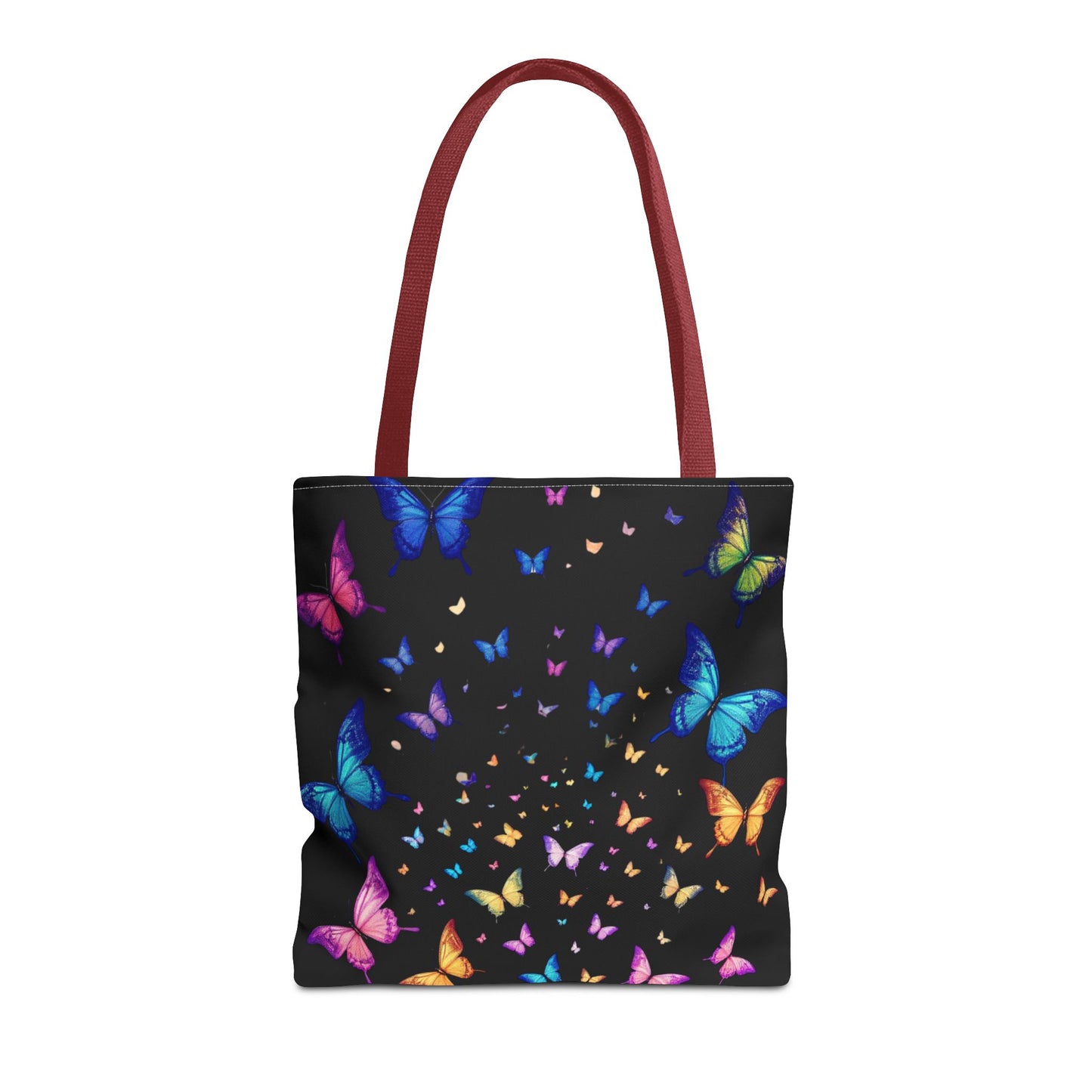 Butterfly Swarm Tote Bag – Colorful Rainbow Butterfly Tote, Aesthetic Canvas Bag, Nature-Inspired Gift, Magical Reusable Eco Purse