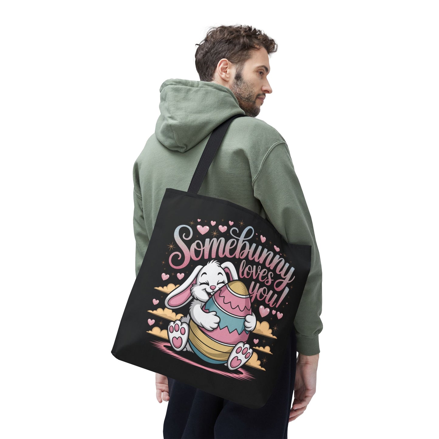 Easter Bunny Tote Bag Somebunny Loves You Easter Bag Bunny