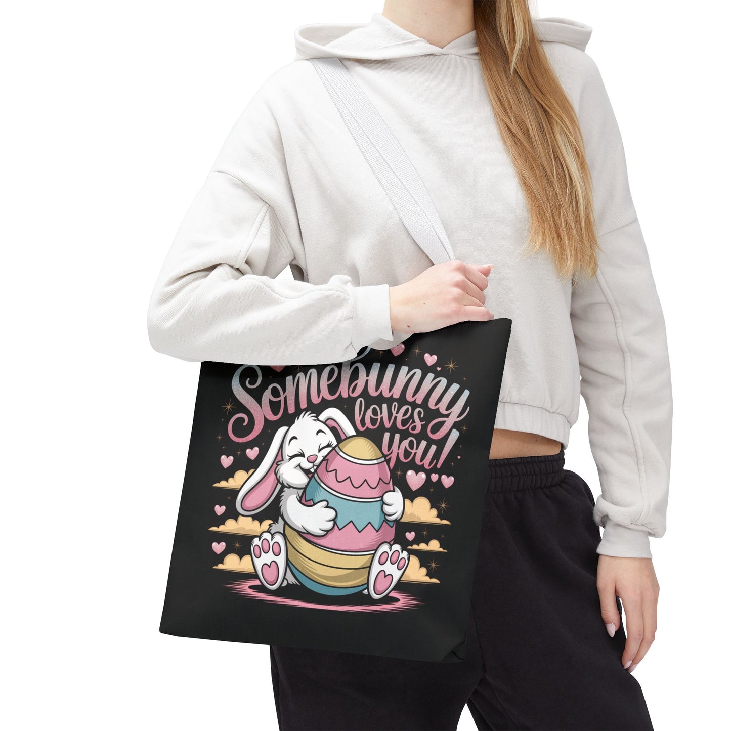 Easter Bunny Tote Bag Somebunny Loves You Easter Bag Bunny