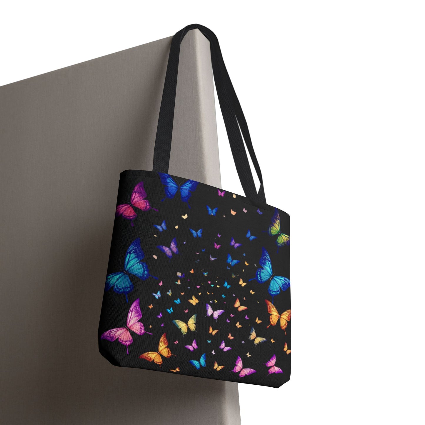 Butterfly Swarm Tote Bag – Colorful Rainbow Butterfly Tote, Aesthetic Canvas Bag, Nature-Inspired Gift, Magical Reusable Eco Purse