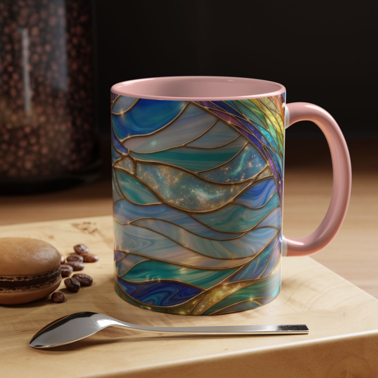 Stained Glass Rainbow Mug, Pot Of Gold Coffee Cup, St Patricks Day Gift, Magical Fantasy Tea Cup, Lucky Irish Leprechaun, Colorful Art