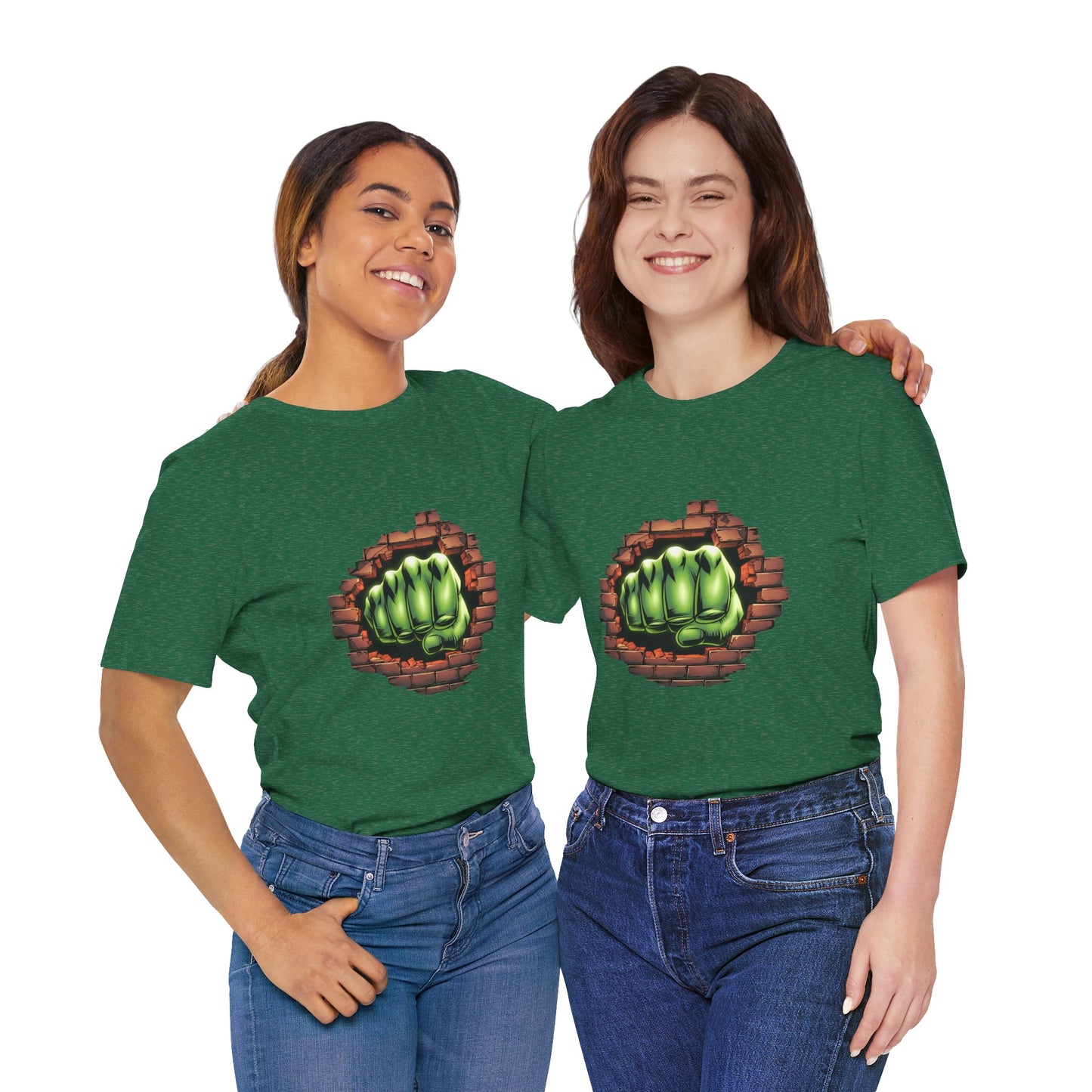 Green Hero Fist Graphic Tee – Superhero Shirt, Comic Pop Art, Gamer Gift, Y2K Dopamine Aesthetic, Funny Nerd Fashion, Unisex T‑shirt