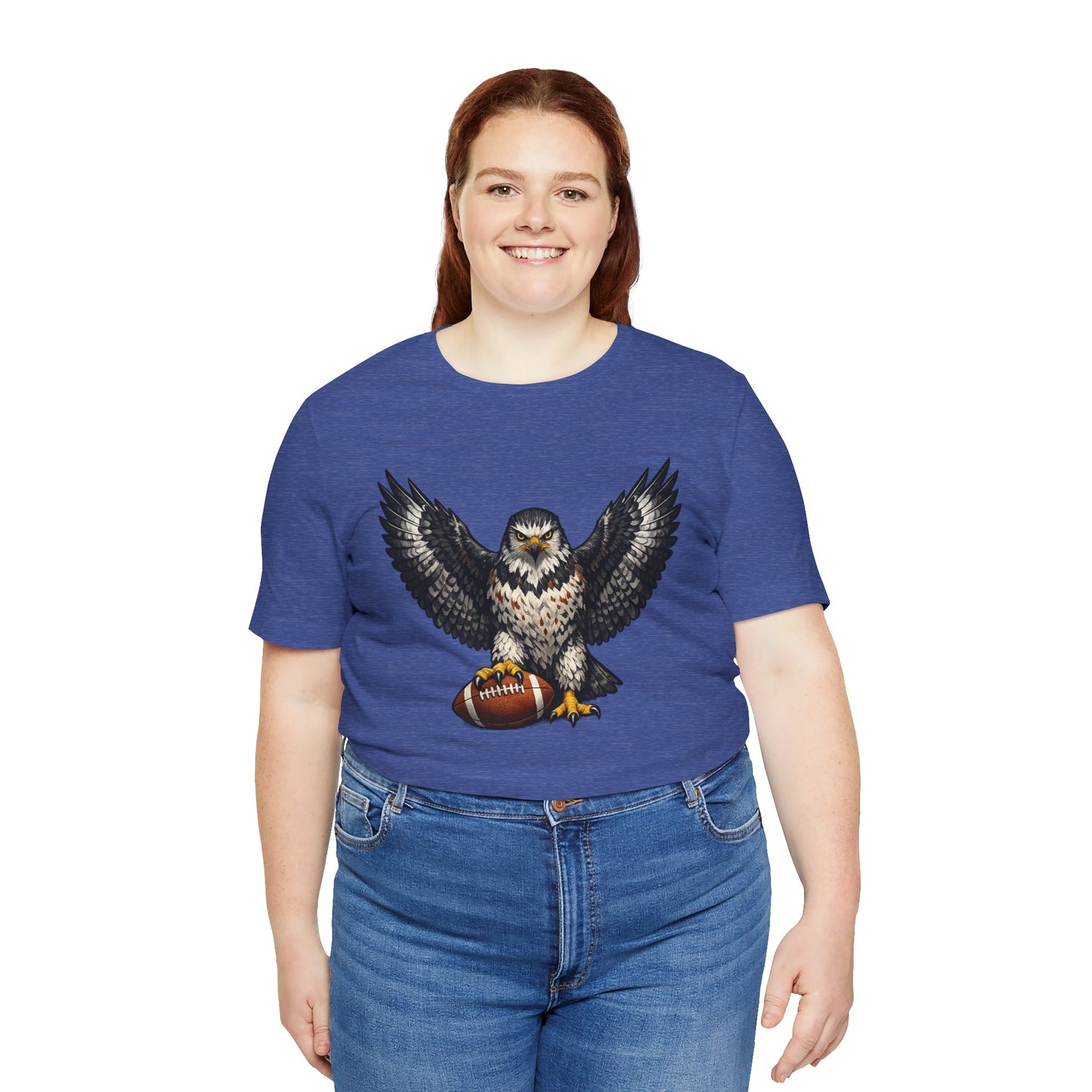 Hawk Football Shirt, Hawk Holding Football T Shirt, Hawk Mascot Tee, Football Bird Of Prey Shirt, Game Day Sports Tee, Hawk Fan Gift