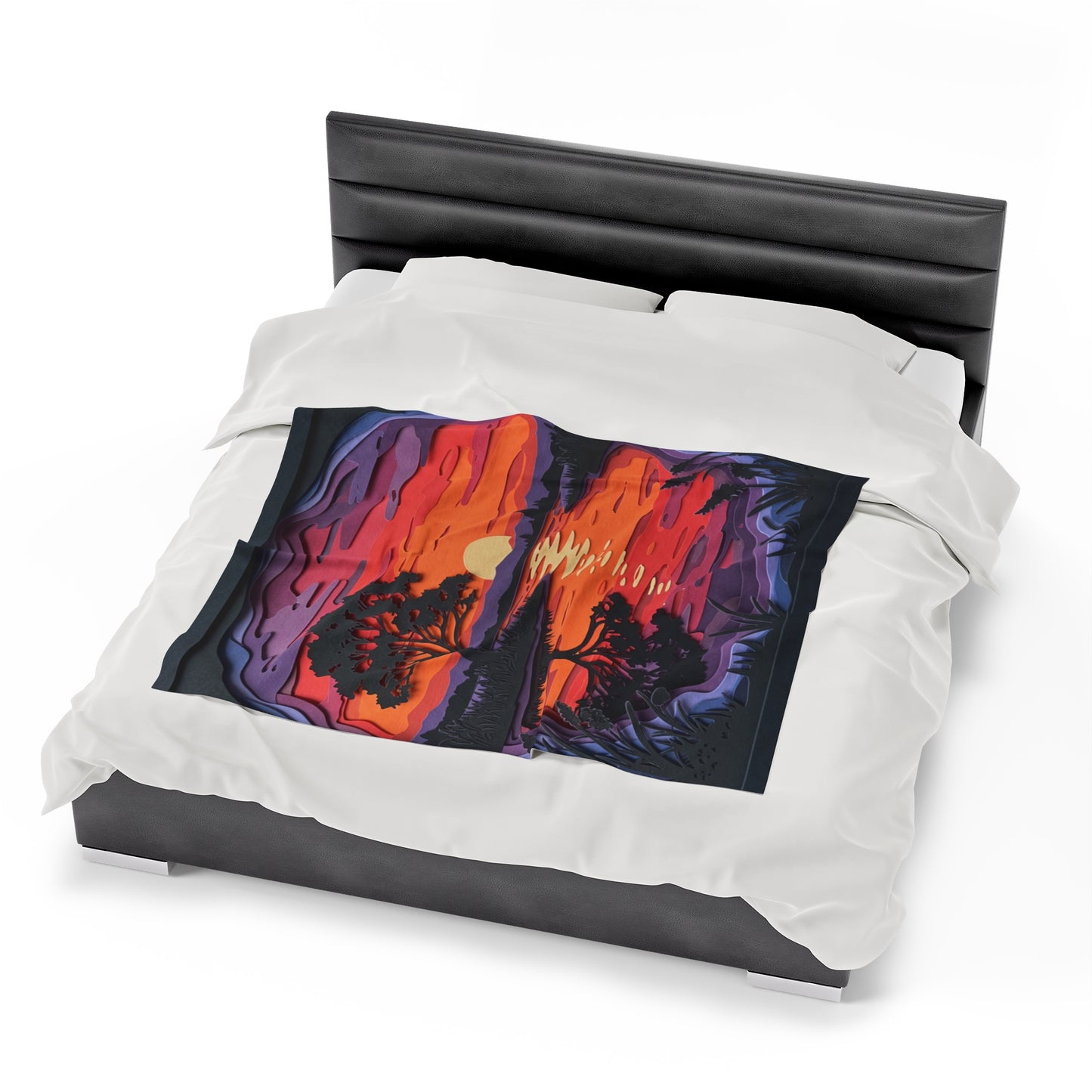 Plush Blanket - Sunset Paper Art Design