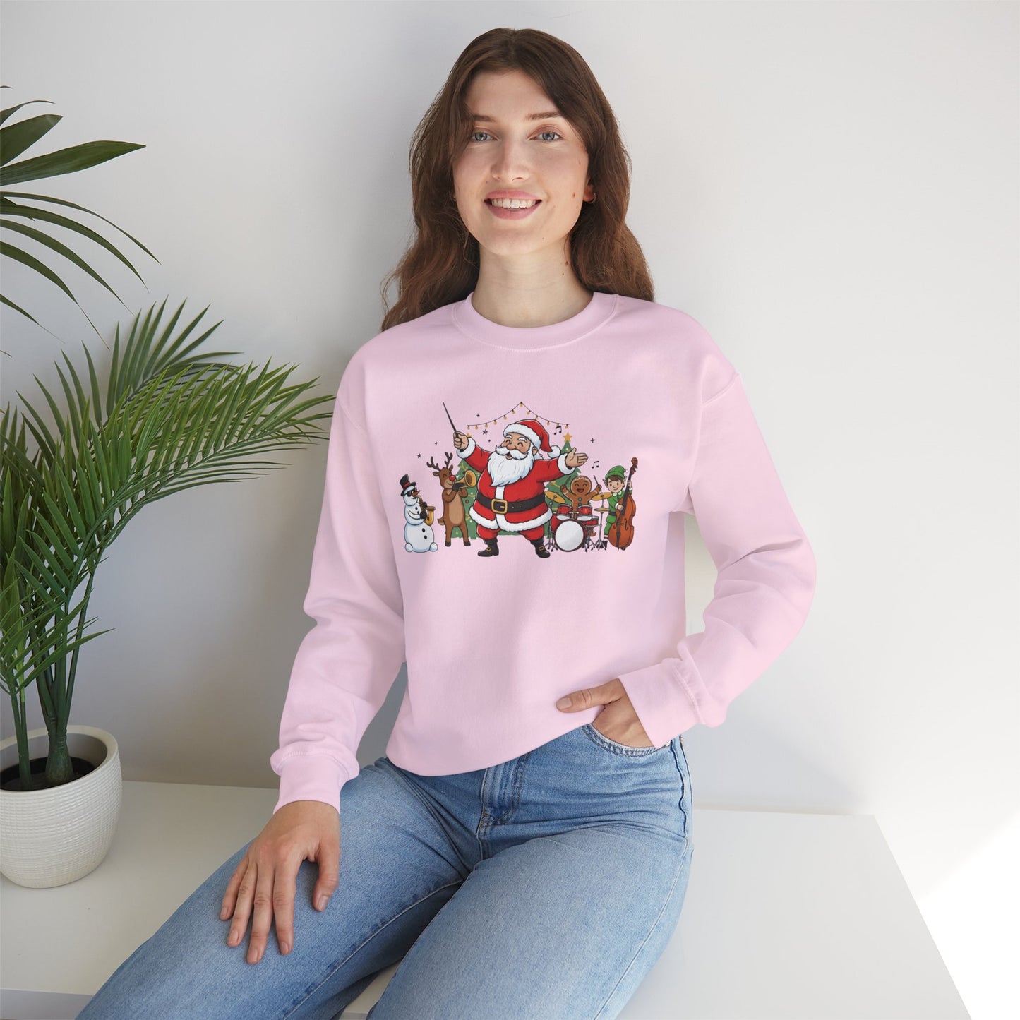 Santa’s Christmas Band Sweatshirt | Funny Holiday Crewneck | Festive Unisex Christmas Sweater | Cozy Winter Gift
