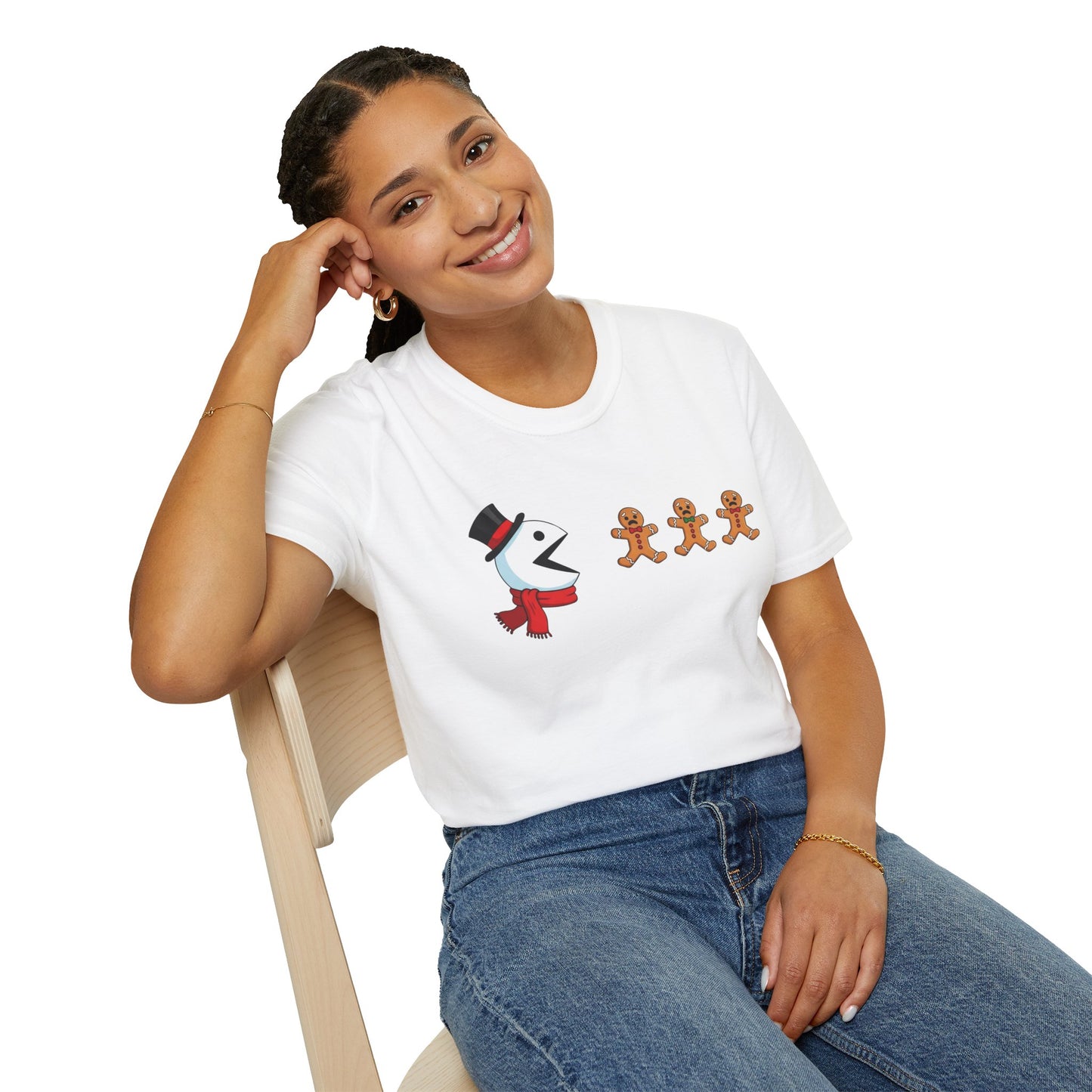 Funny Snowman And Gingerbread T-Shirt, Cute Christmas Tee, Holiday Humor Shirt, Festive Graphic Tee For Men And Women, Winter Gift Idea