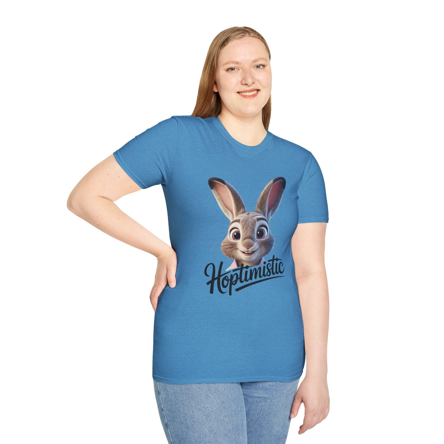 Hoptimistic Bunny T-Shirt, Cute Rabbit Pun Shirt, Positive Quote Tee, Animal Lover Gift, Funny Motivational Top, Easter Or Everyday Wear