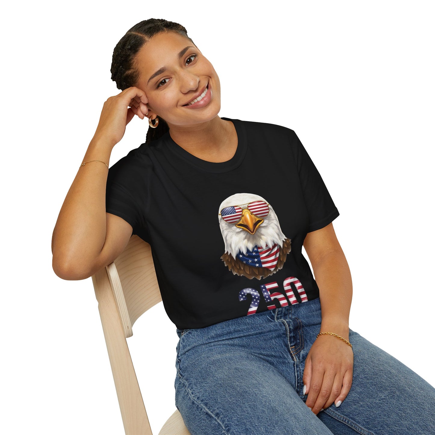 America 250 Eagle Shirt, Patriotic Bald Eagle Tee, USA Flag Sunglasses Shirt, 250th Anniversary Tee, 4th of July Shirt, American Pride Tee