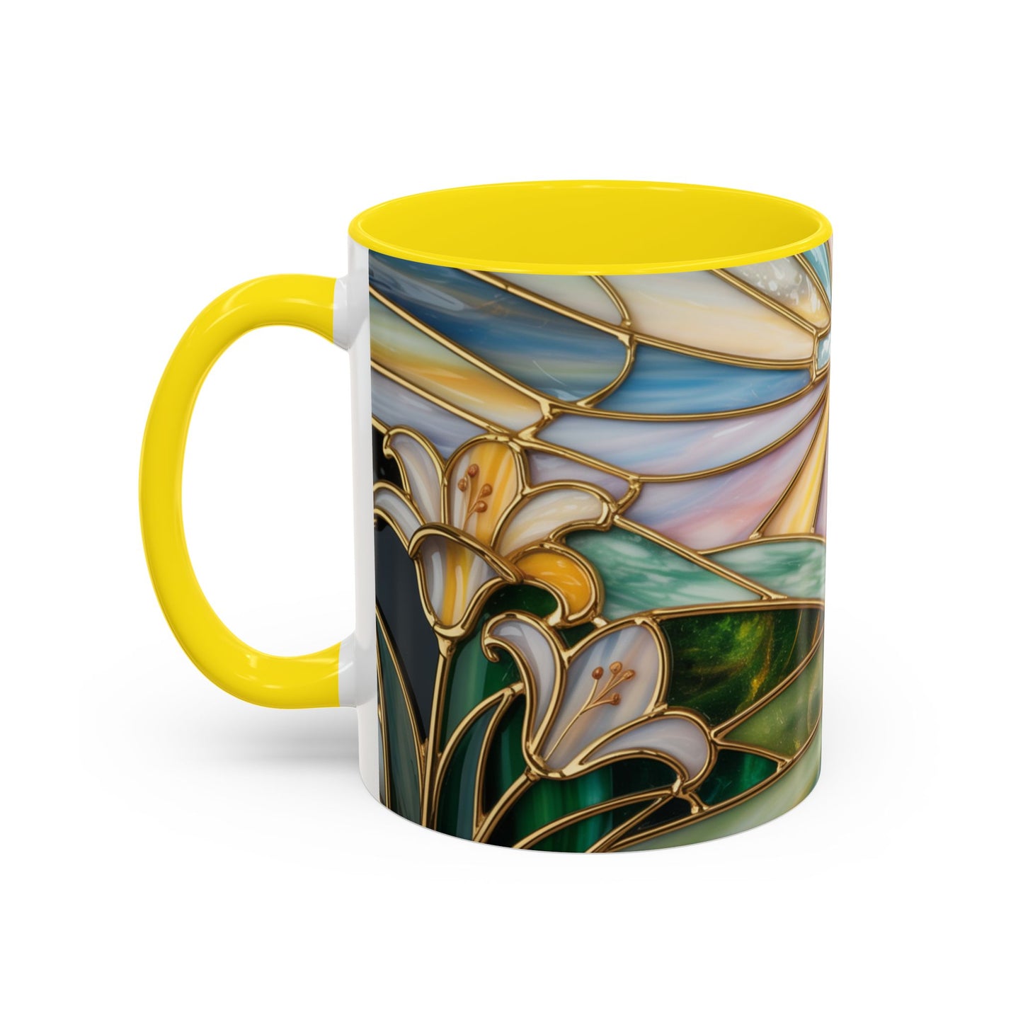 Stained Glass Cross Christian Mug • Inspirational Religious Coffee Cup • Colorful Faith Gift • Bible Verse Style Art • 11oz & 15oz