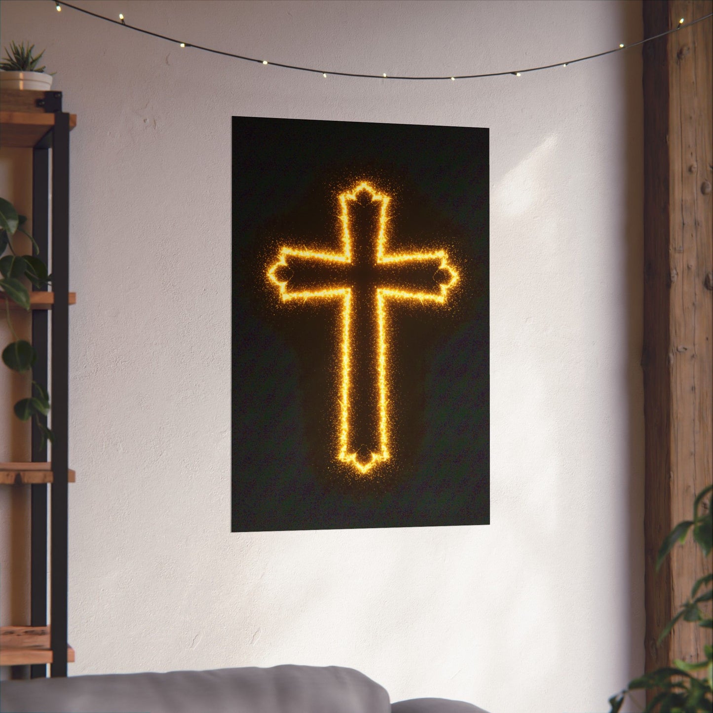 Vertical Poster - Glowing Cross Design