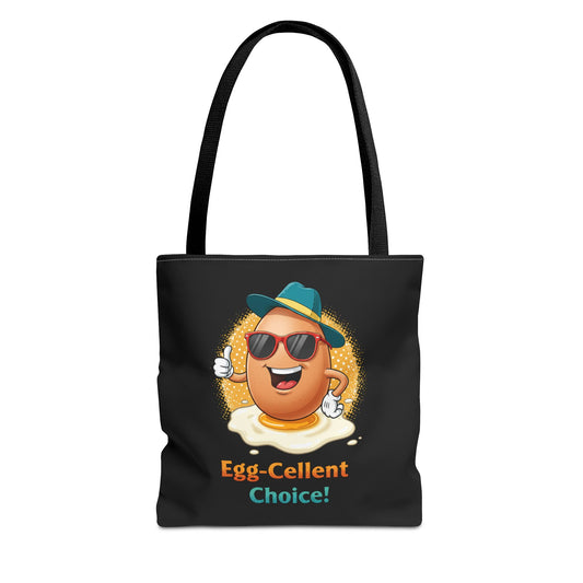 Tote Bag: Egg-Cellent Choice Thumbs Up Pun Design