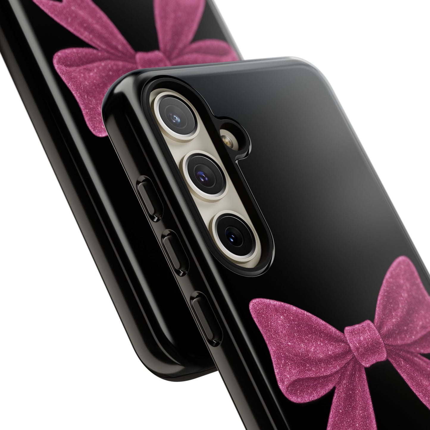Pink Glitter Bow Samsung Case – Coquette Aesthetic Phone Cover – Girly Glossy Galaxy Case – Cute Soft Girl Tech Accessory – Kawaii Gift Idea