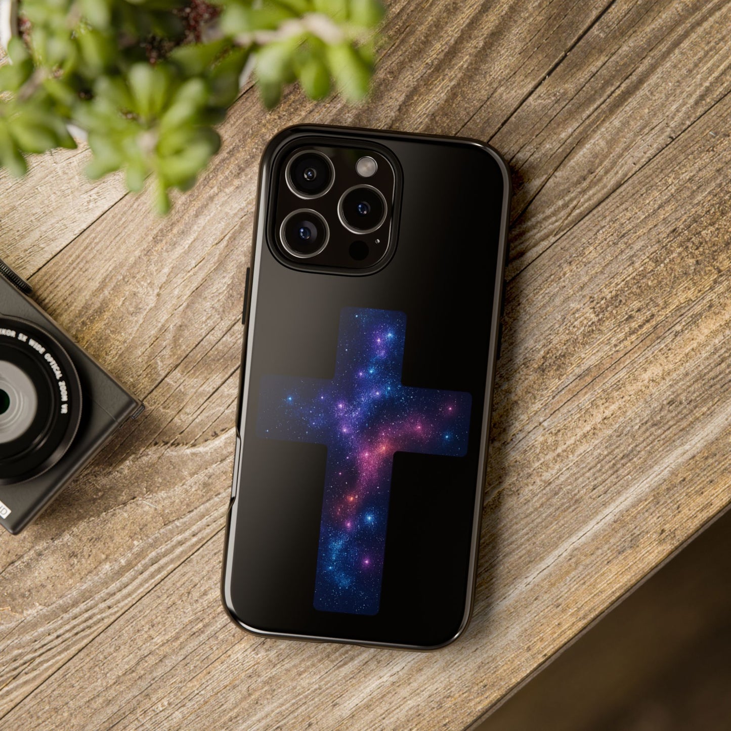 iPhone Case - Galactic Cross design Christian Phone Case Spiritual iPhone Accessory Religious Case Gift for Believers