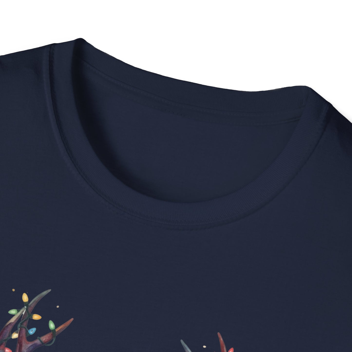Christmas Deer Shirt, Watercolor Buck T-Shirt, Deer With Christmas Lights Tee, Holiday Wildlife Art Shirt, Colorful Deer Head Xmas Tee