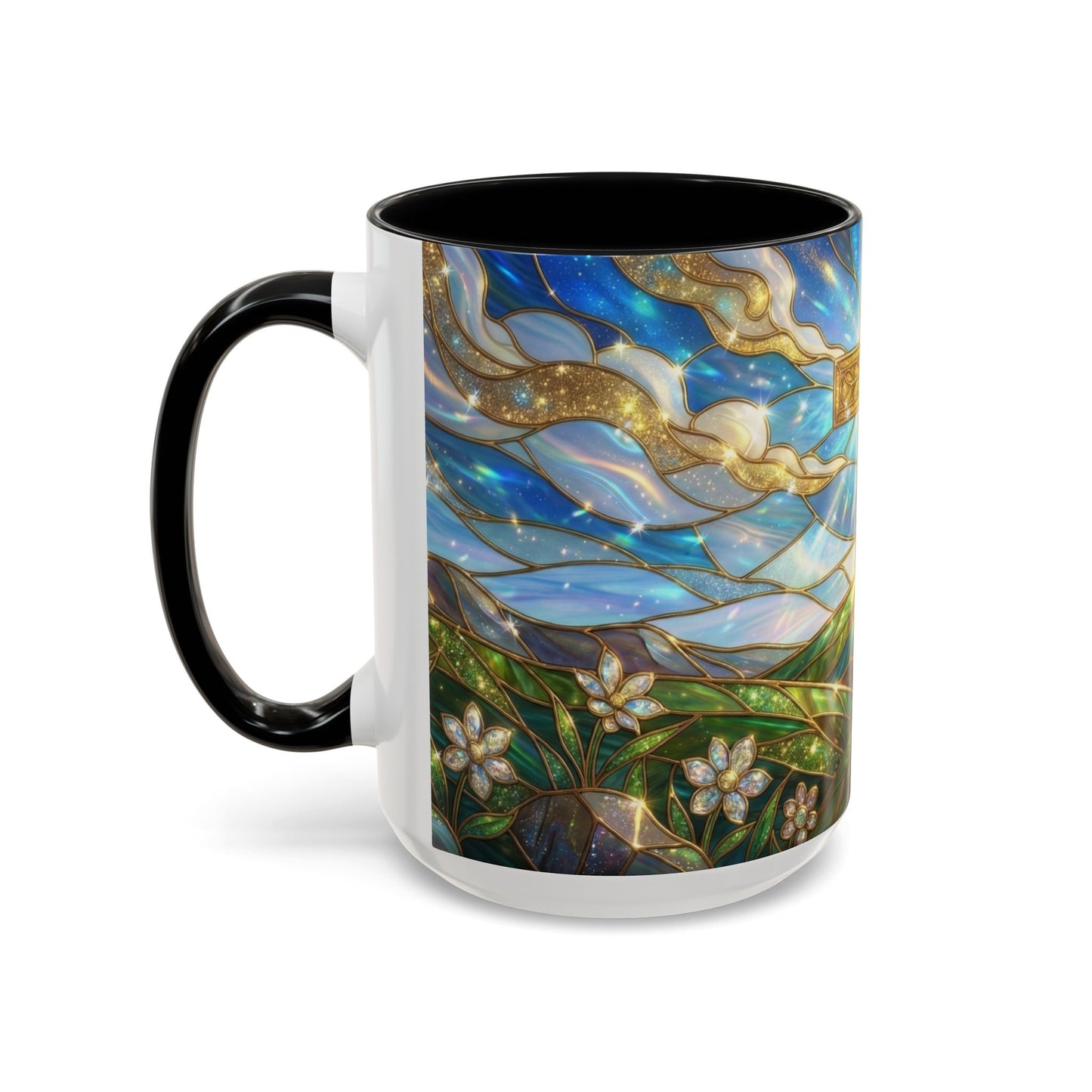 Stained Glass Cross Mug, Christian Coffee Mug, Faith Inspired Art Cup, Religious Gift For Women Men, Inspirational Christian Mug