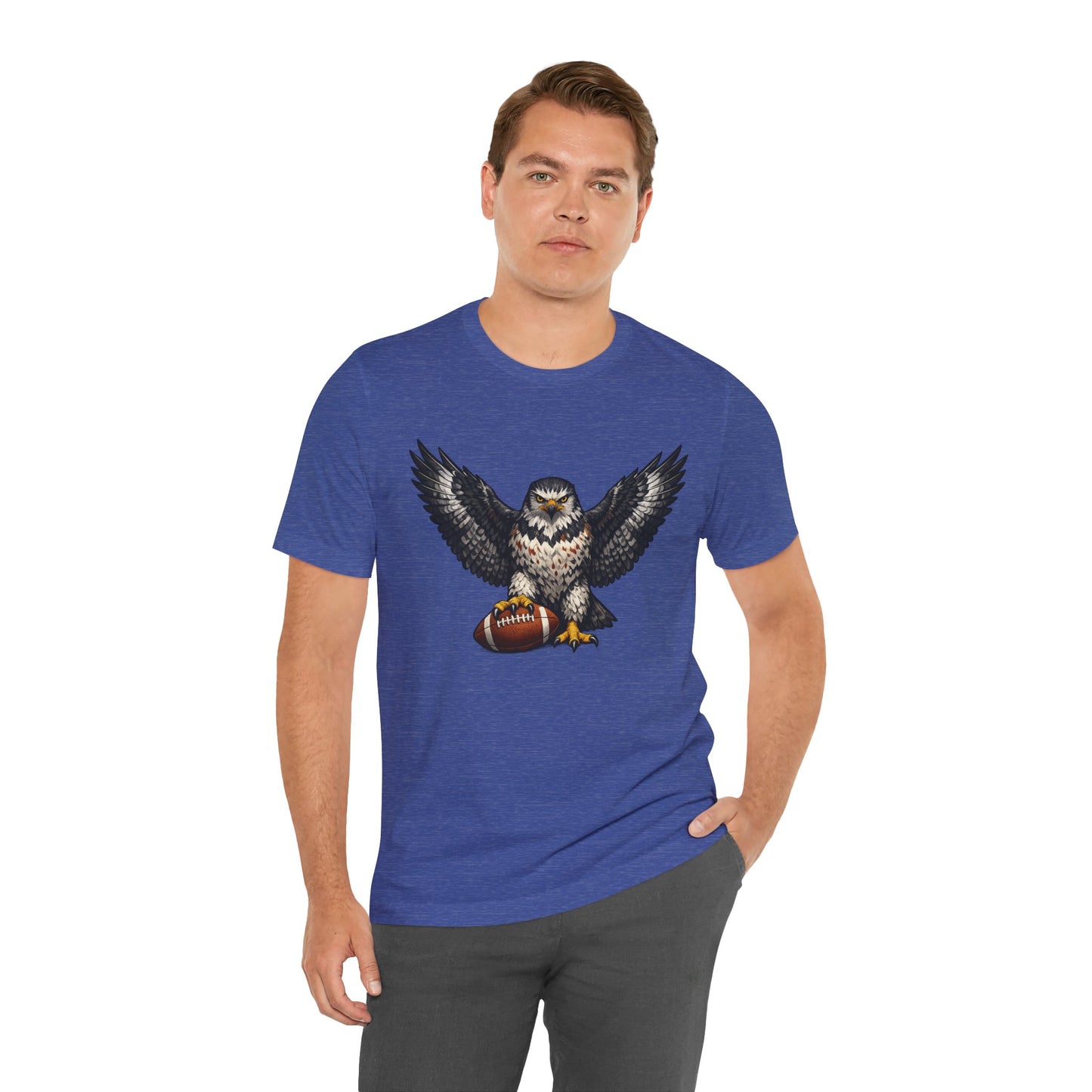 Hawk Football Shirt, Hawk Holding Football T Shirt, Hawk Mascot Tee, Football Bird Of Prey Shirt, Game Day Sports Tee, Hawk Fan Gift