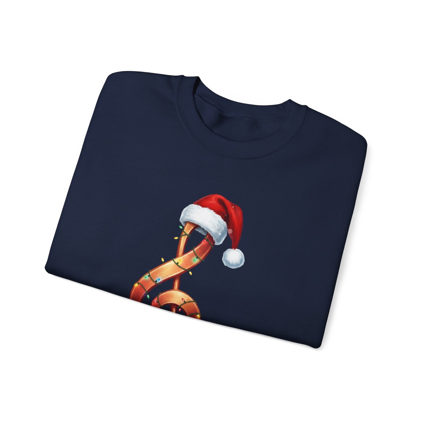 Christmas treble clef sweatshirt, music note Santa hat shirt, Christmas lights music lover sweater, musician holiday crewneck, Xmas gift