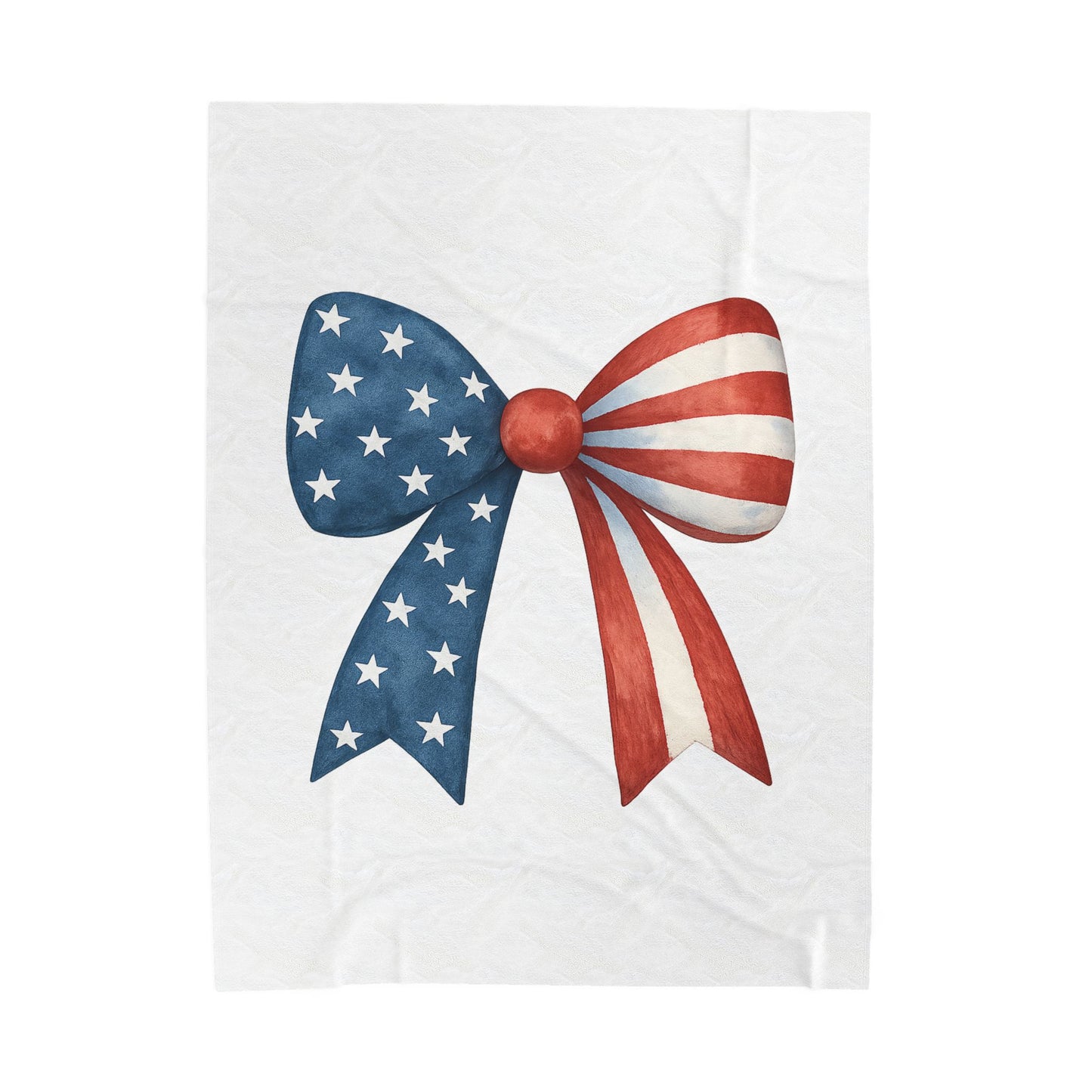 Patriotic Bow USA Blanket | 4th of July Throw | American Flag Blanket | USA Stars Stripes Decor | Cozy Fourth of July Gift | USA Home Decor